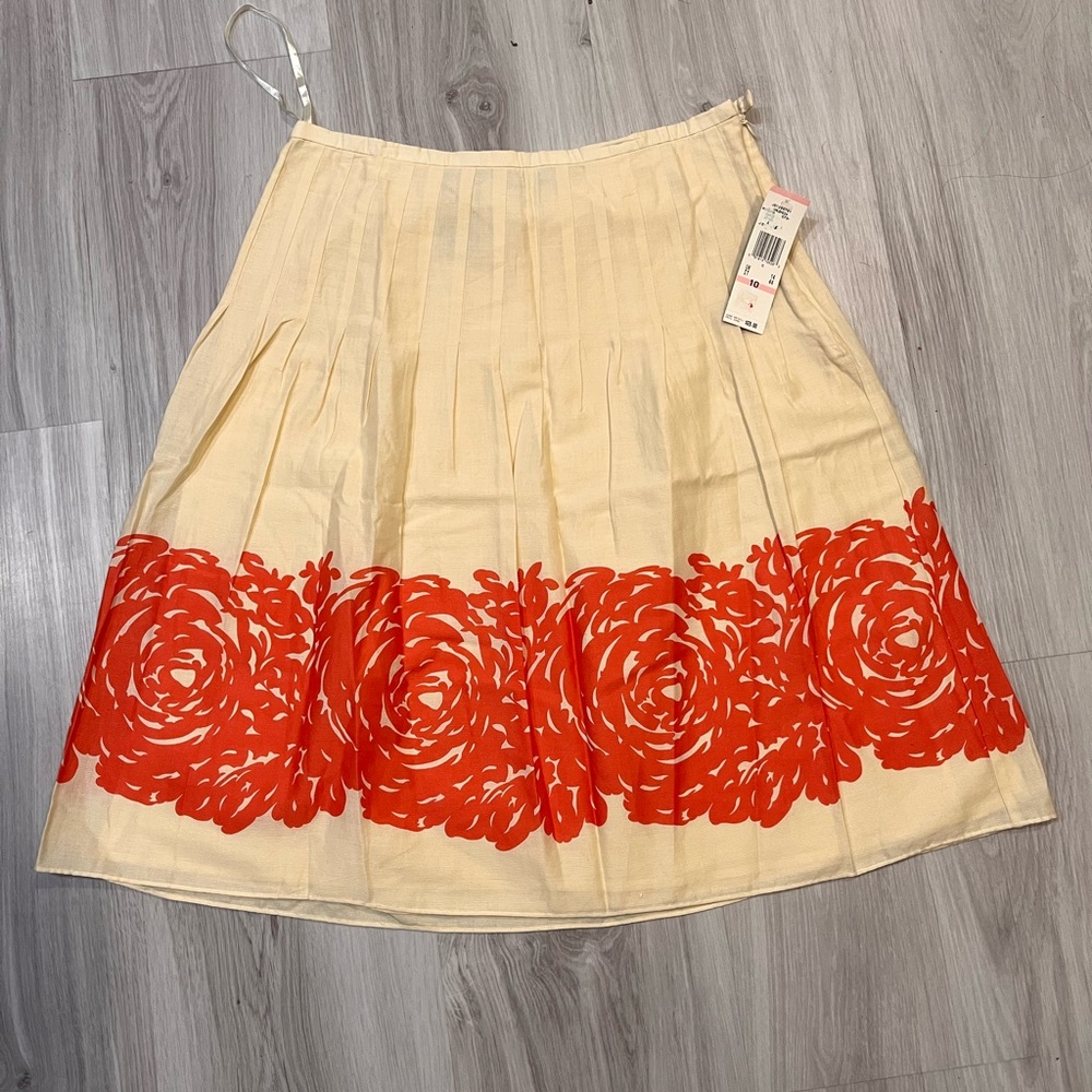 NWT KASPER‎ Floral Beige and Orange Skirt